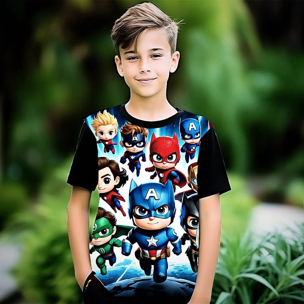 GRAPHICAL BABY AVENGERS TSHIRT cuts